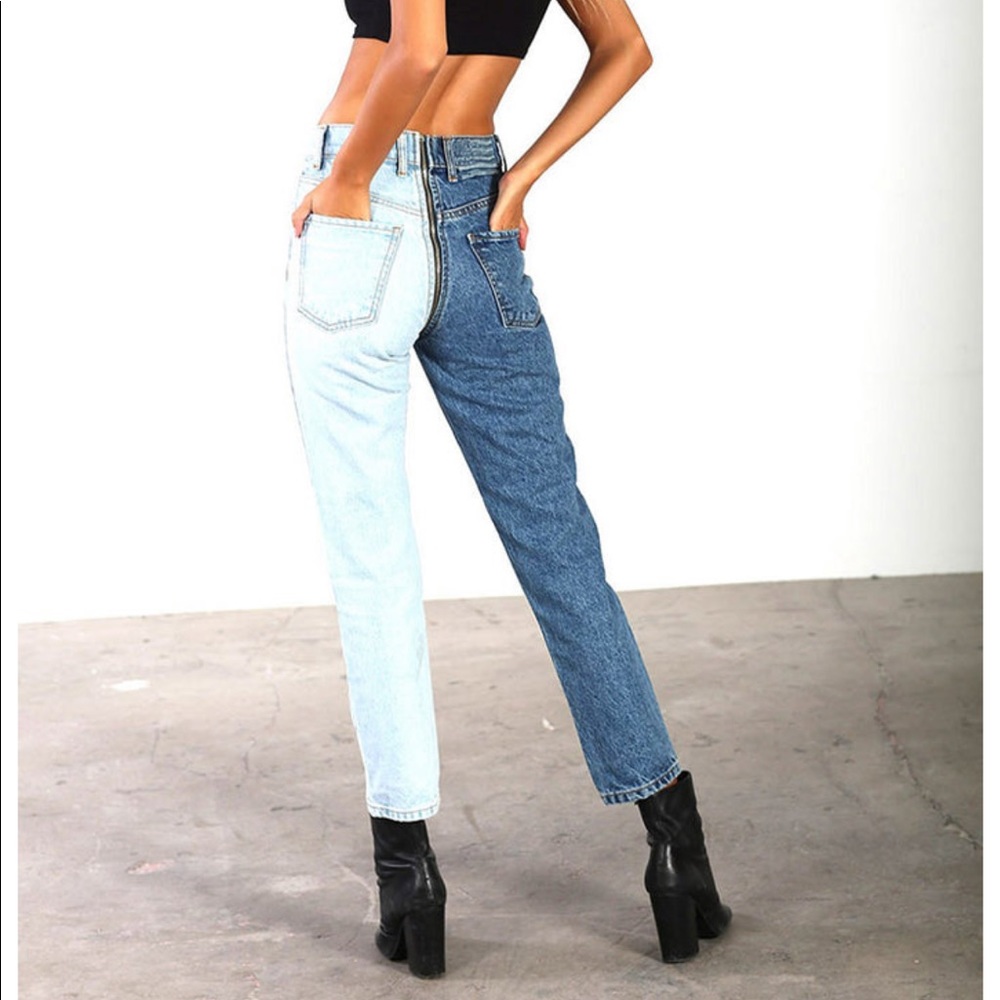 Revice Yin and Yang two tone straight leg jeans size 27